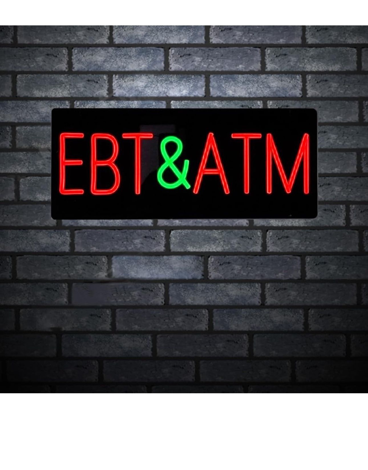 EBT and ATM Neon Sign for Business, LED Neon Sign for EBT and ATM 12V Power Supply Neon Light Sign for EBT and ATM Store Storefront Window Décor. 19”