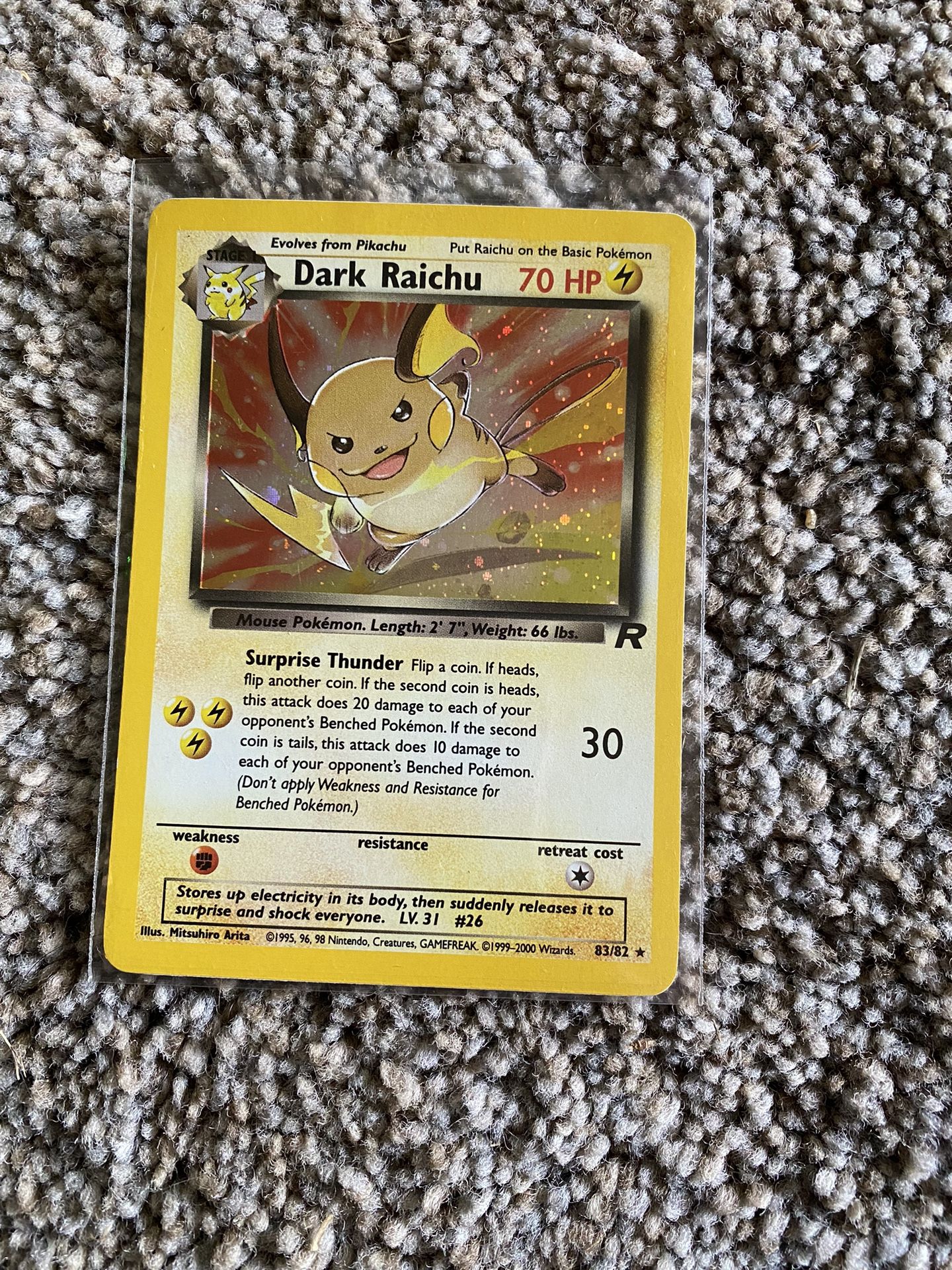 holographic ditto pokemon card Raichu 14/102 Holo Rare Shadowless Base Set Pokemon Card Near Mint/Exc