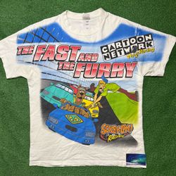 Vintage Scooby Doo Cartoon Network NASCAR Shirt Large Great Condition