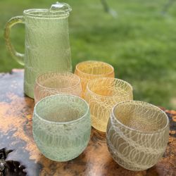 MCM Spaghetti Glass Drinkware Set