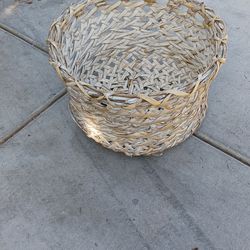 Tan Wooden Woven Basket For Tree Plants