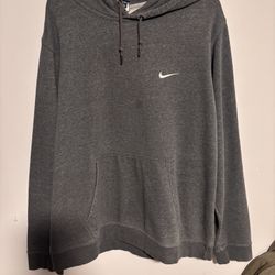 Nike Vintage Solo Swoosh Hoodie Men’s XL Charcoal Gray Retro Fleece Pullover