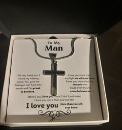 Small Silver Cross Necklace (New)