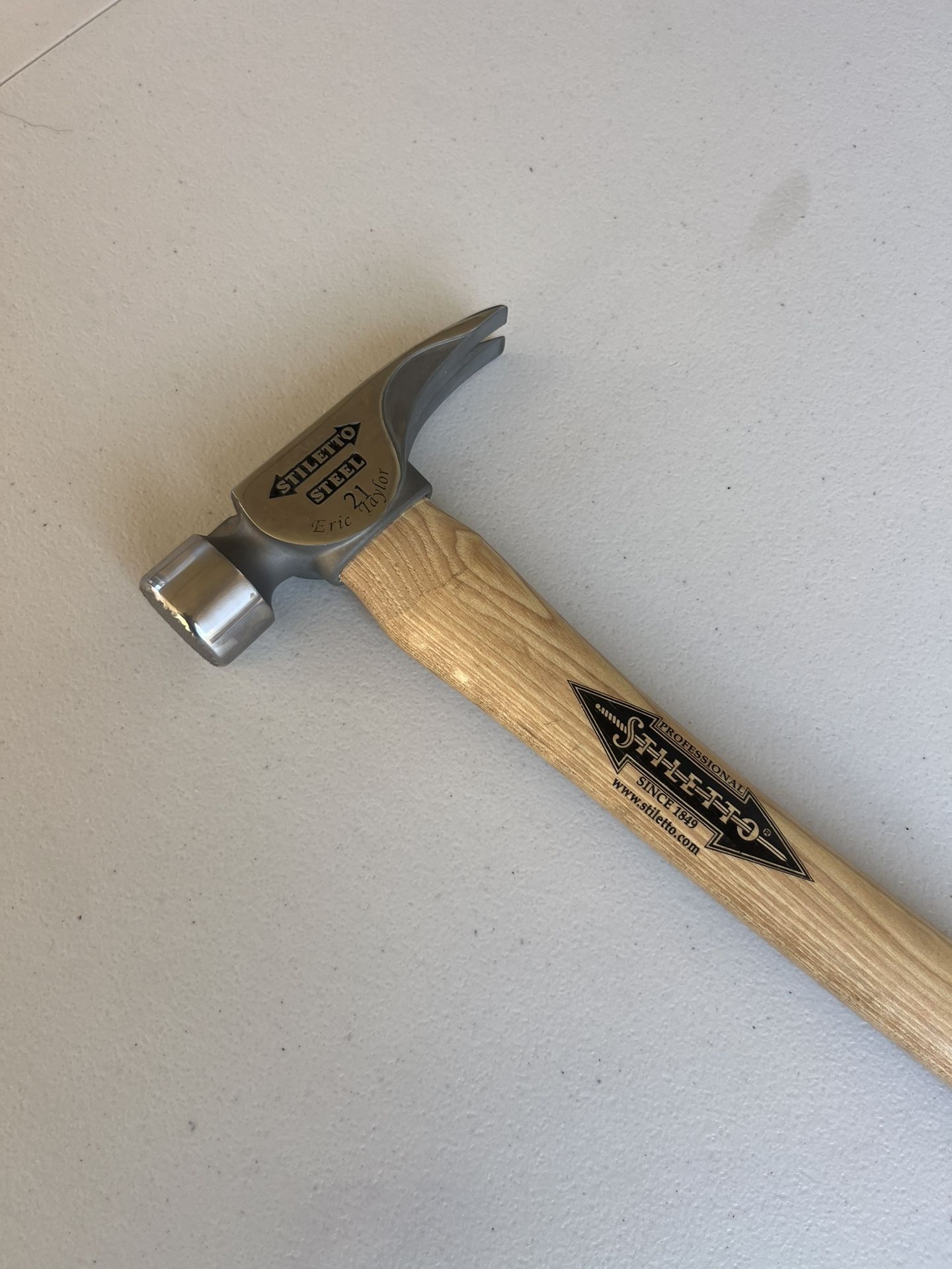 21 oz. Titanium Milled Face Hammer with 18 in. Curved Hickory Handle