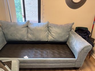 Light Blue Microfiber Sofa Couch