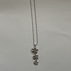 New Plumeria Hawaiian Flower Silver 925K Rhodium Plated Necklace