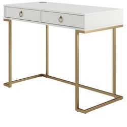 White Desk And Office Chair 