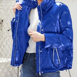 Goose Down Zip Puffer Jacket 

