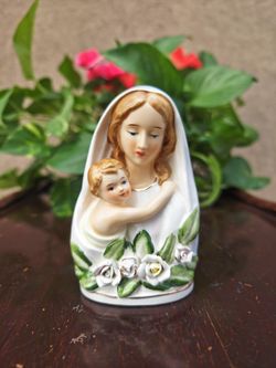 Madonna and Child Bust Planter Velco Japan 6775