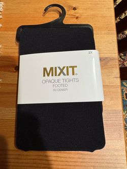 NWT Mixit Opaque Tights - Black, Size 2X (60 Denier)