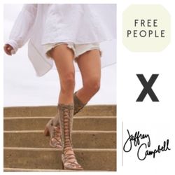 Jeffrey Campbell x Free People Zelda colab! Lace-Up Gladiator Heels in grey (6)