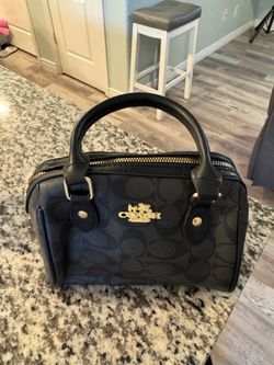 Coach Rowan Satchel Mini – Black Signature Canvas