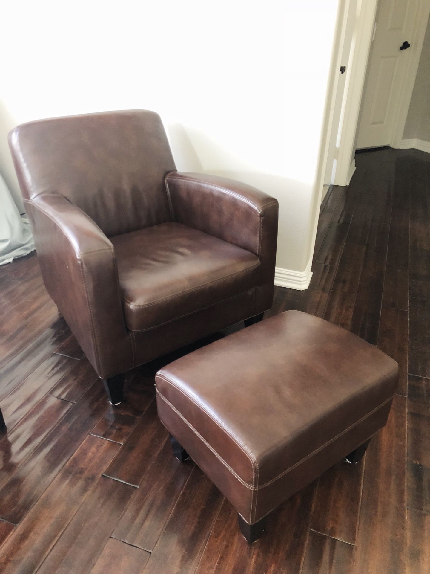 IKEA Jappling Armchair & Ottoman (Dark Brown)