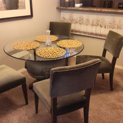 Four Chair Glass Table 