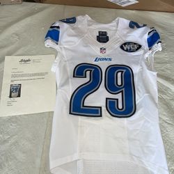 Game Used Johnson Bademosi DETROIT Lions Jersey Wcf Patch White Nfl 2016