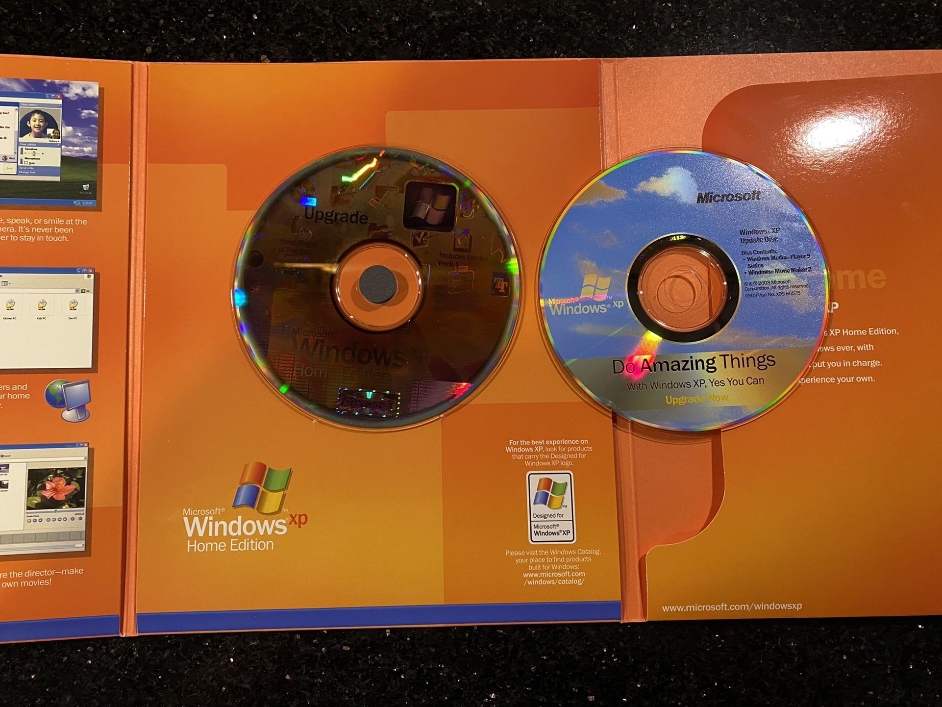 Microsoft Windows XP Home Ed. Upgrade +Media Player & Movie Maker w/ Product Key