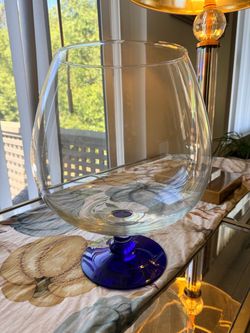 Oversized vintage clear glass brandy snifter