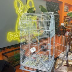 Yellow Cage And Perch 