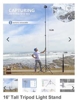 16' Tall Tripod Light Stand TT480 - RAUBAY