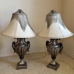 Vintage Lamps with Bead Accents 