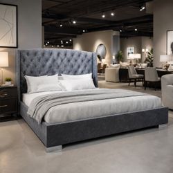 Bed Frame Grey New