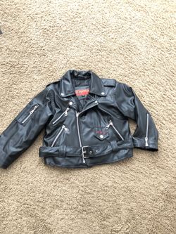 Leather kids jacket