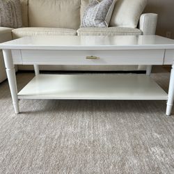 White Coffee Table with End Tables 