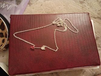 Brand new Women's 1 ct Heart Simulated Ruby & Diamond Arrow Pendant 14k White Gold Plated firm price $60 pick up only 865 Ellsworth avenue right off o