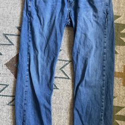 Levis 505 Jeans Mens 32x32 Regular Fit Straight Leg Blue Denim