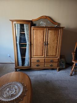 Oak Armoire/Ent. Center