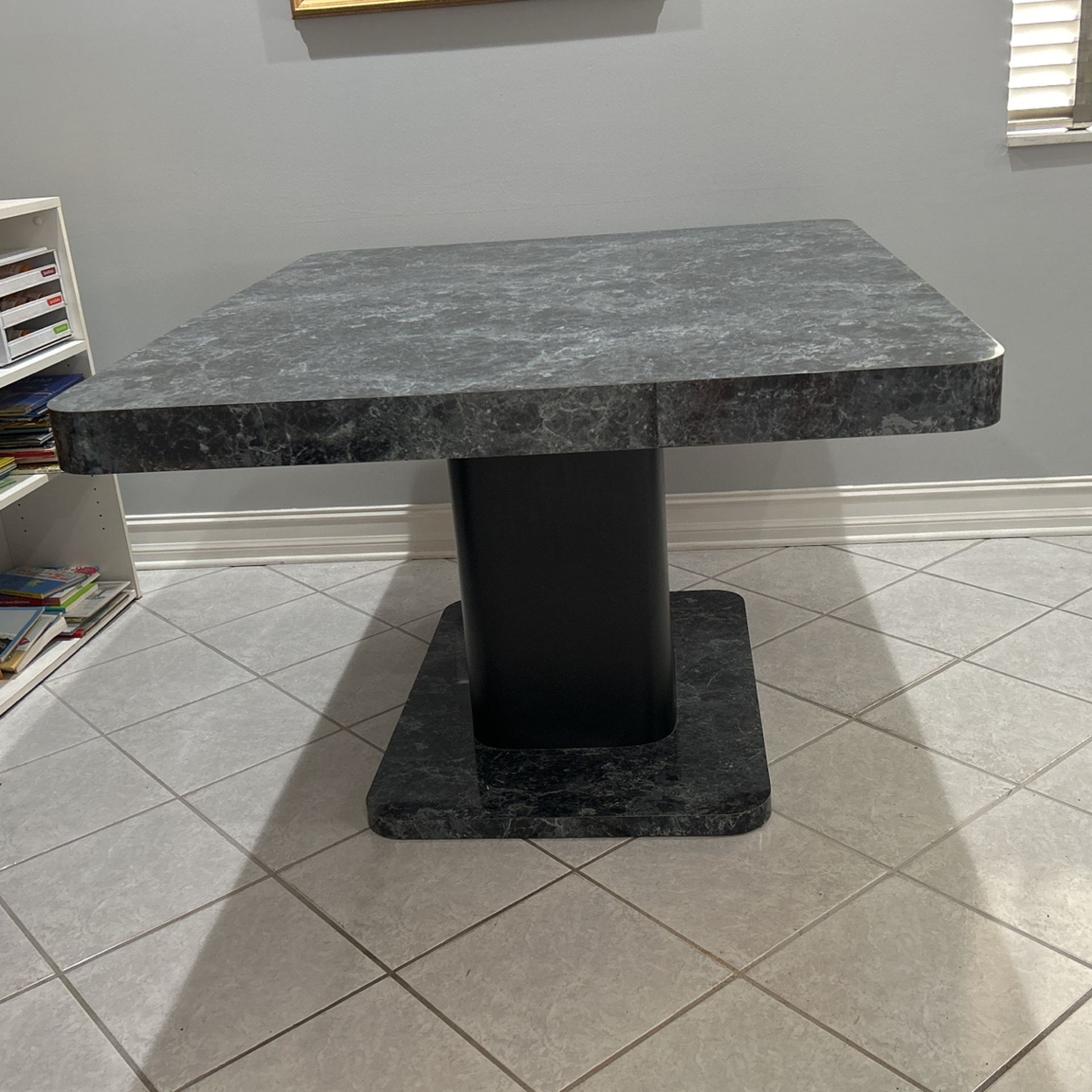 Formica Covered Black Marble Design Table