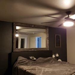 Black pleather king size bed frame