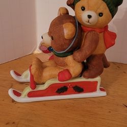 Vintage Party Bears On Sled