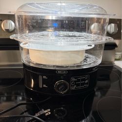 Bella 2-Tier Electric Food Steamer with Timer – Clear, Good Condition