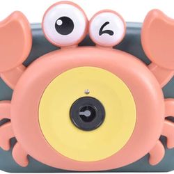 Bubble Machine Crab Camera Cartoon Bubble Machine Children Automatic Bubble Blowing Gun Children Toy Electric Fan Foam Toy Suitable for Outdoor Party 