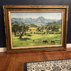 Signed Landscape Painting by Norma Lane – Framed