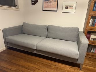 Light Gray Fabric Two-Cushion Sofa