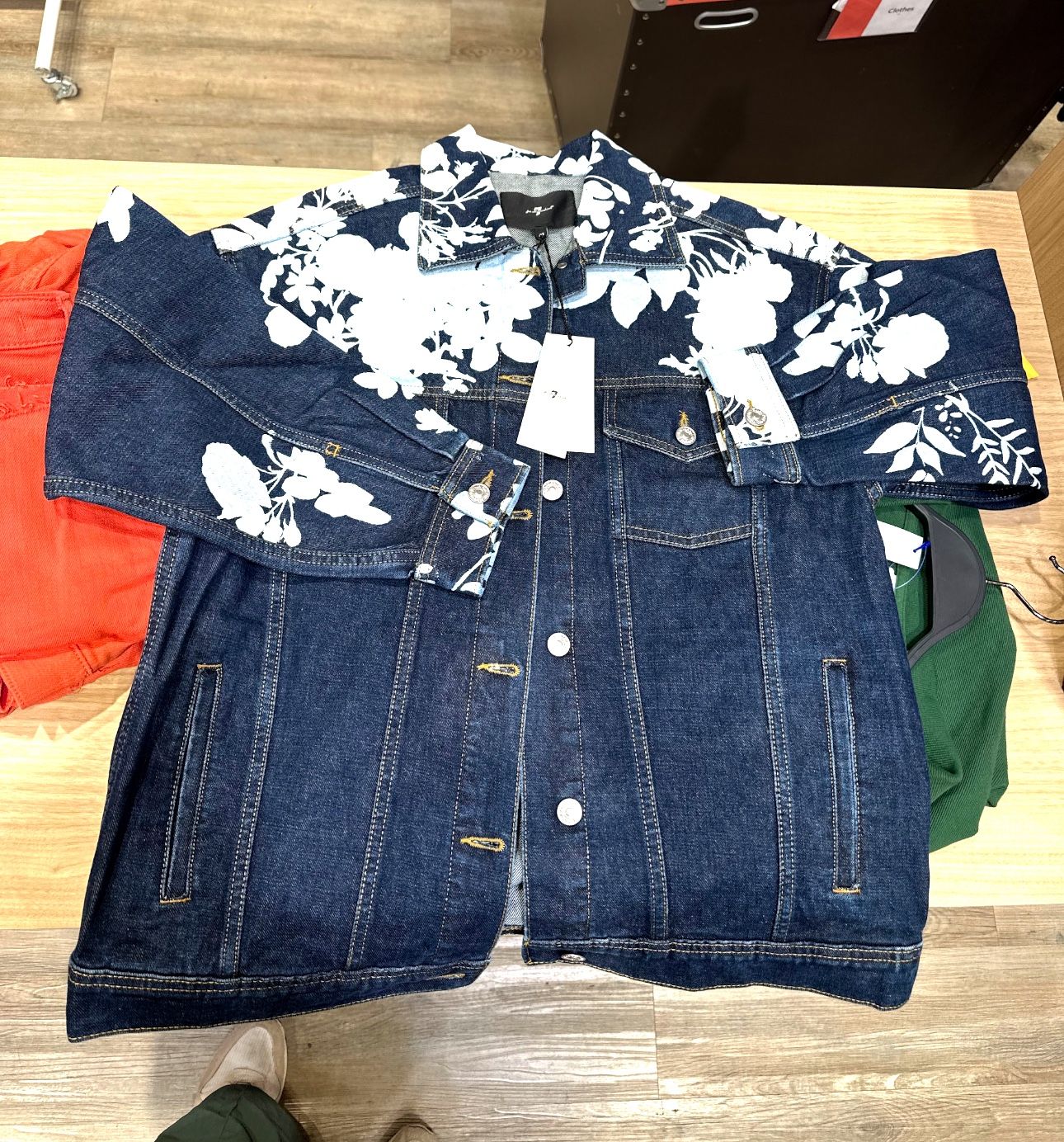 Floral Easy Trucker Jacket - Unisex Denim Flower Jacket