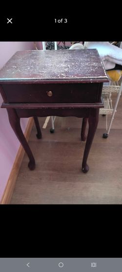 Cherry wood one drawer table firm price pick up only
