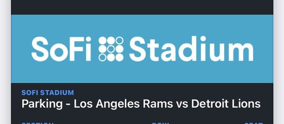 Parking Ticket Rams Stadium Oct 24 Orange Zone $120.00