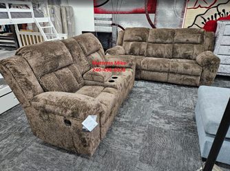 New in stock Ashley Frohn Model chocolate color recliner special Livingroom set sofa and loveseat 