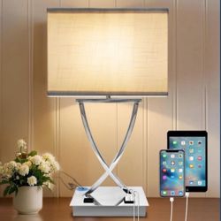 21.38" Table Lamp 3-Way Dimmable Touch Control Chrome 