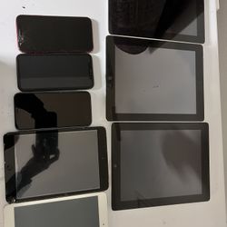 5 iPads  and 3 iPhone Lot  Read Description 