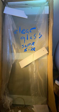 Glass Shower Doors Measure 30 1/2 Wide By 77 In Tall .a Set Of Frost Glass An A Set Of Clear Glass ,but Hardware Not included