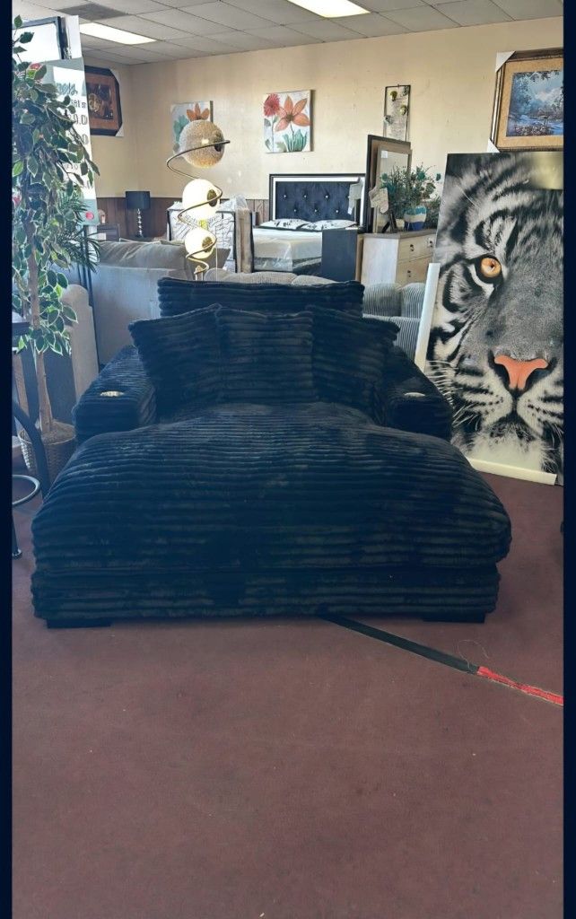 Midnight Madness Oversized Chaise $10 Down Payment And Financing Available