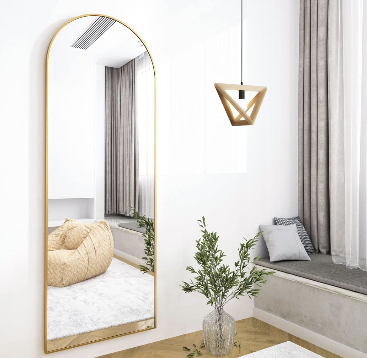 65$ Arch Gold Mirror
