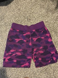 A Bathing Ape Bape Camo Shorts Purple Rare Size Worn Authentic Medium
