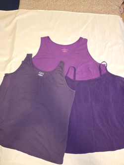 3 Plus Size Women's Tank Tops  Purple Shades