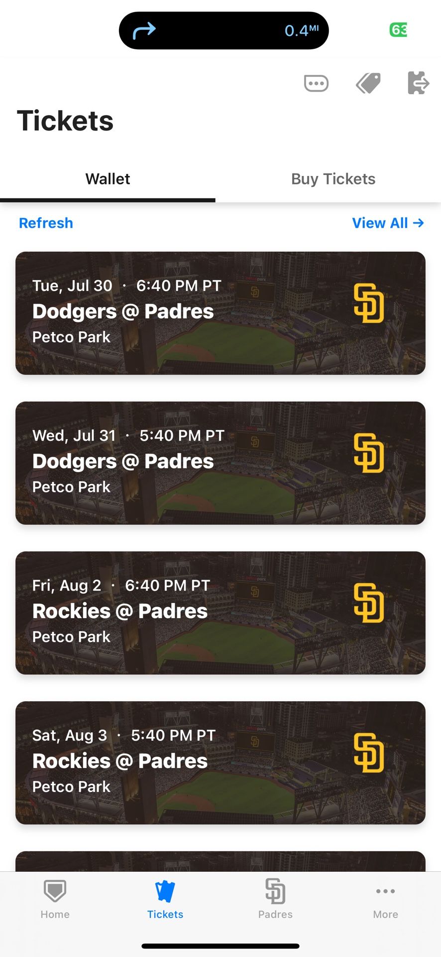 Padres Vs Dodgers Tuesday 7/30 2 Tickets