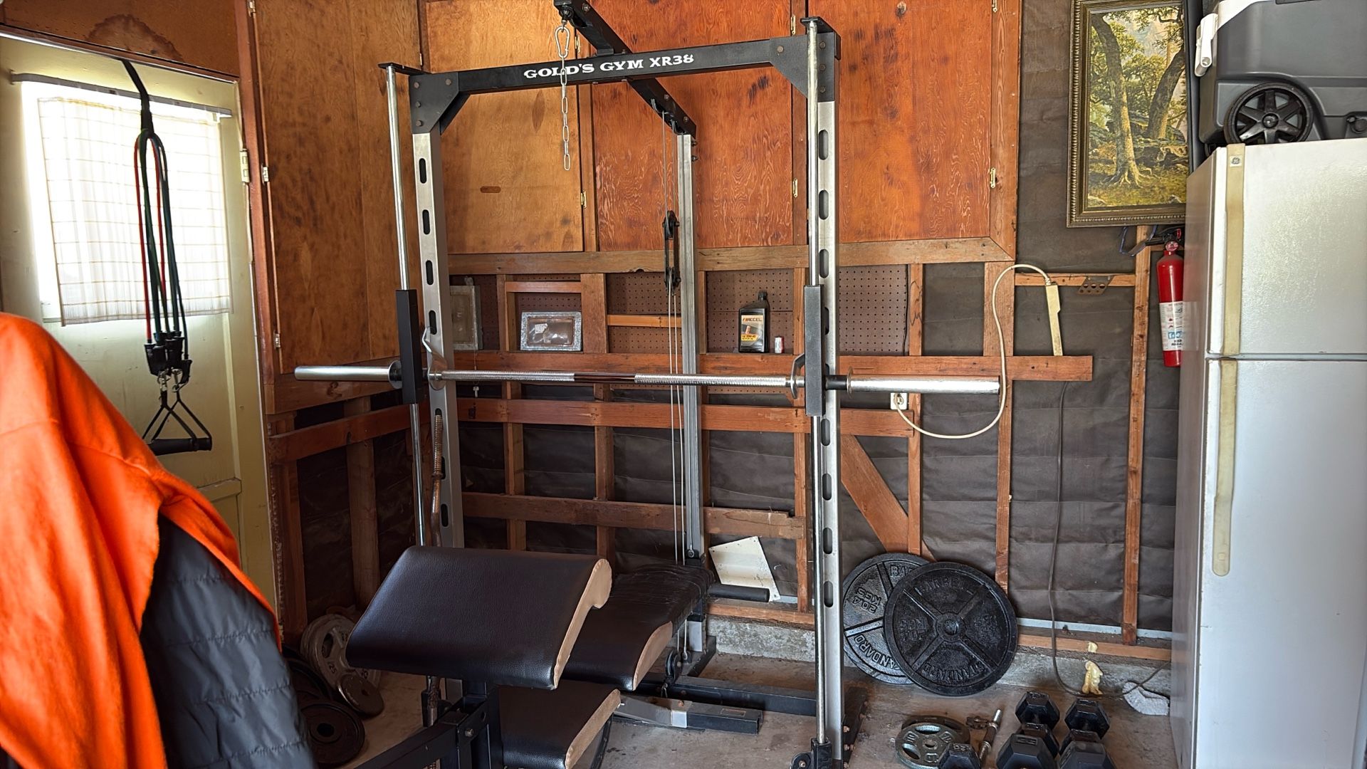 Weight Cage With Bench And Weights